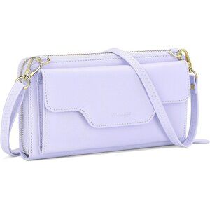 Women 10 - Light Purple Wallet Imported Purses Crossbody Zipper Hand Bags